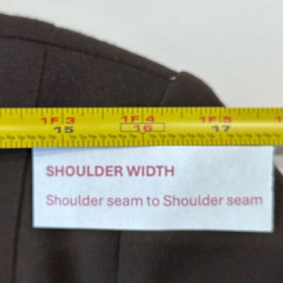 Rafaella Women’s Brown 2 Button Blazer Jacket with Shoulder Pads Size 10 - Picture 7 of 8